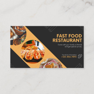 carte de visite restaurant fast food visitkort