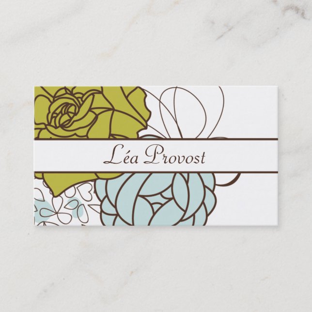 Carte de visite Romantic Flowers Visitkort (Framsida)