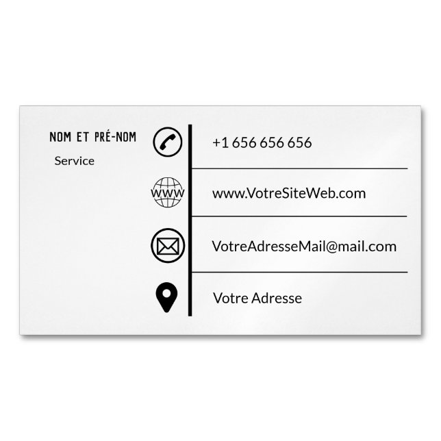 Carte de visite Simple Magnetiska Visitkort (Framsida)