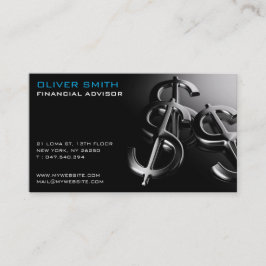 Carte de visite sur fond noir finance et dollar visitkort