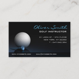 Carte de visite sur fond noir moniteur de golf visitkort