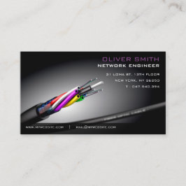 Carte de visite sur fond noir réseau fibre optique visitkort