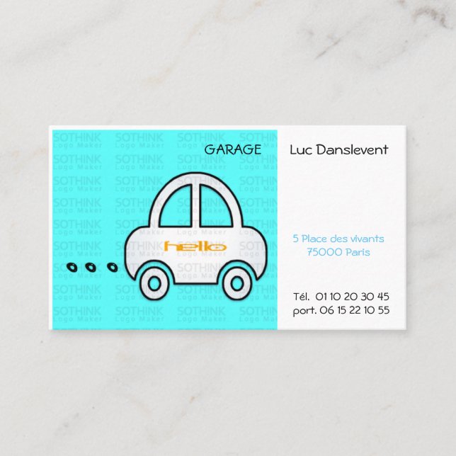 CARTE DE VISITE VOITURE VISITKORT (Framsida)