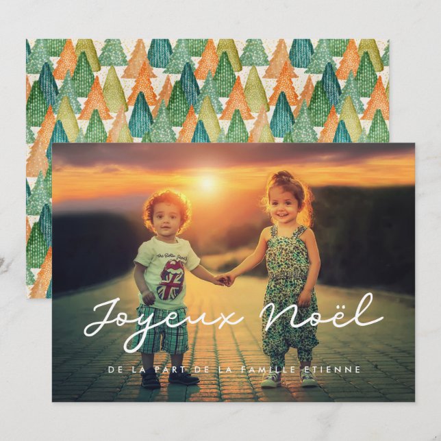 Carte de voeu-fotot Joyeux Noël personnalisable Julkort (Fram/baksida)