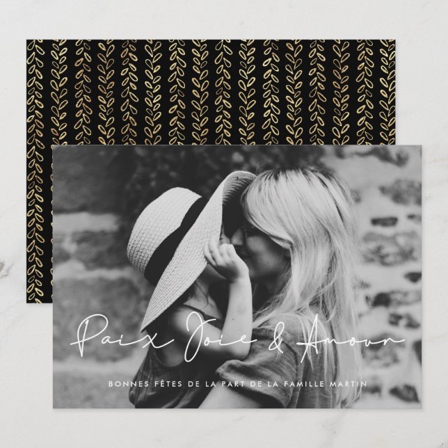 Carte de voeu-fotot Paix Joie & Kärlek Julkort (Fram/baksida)