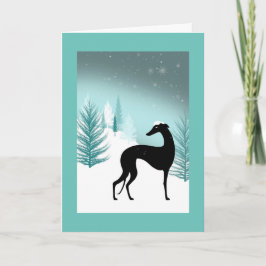 Carte de voeux Greyhound sous la neige Helgkort