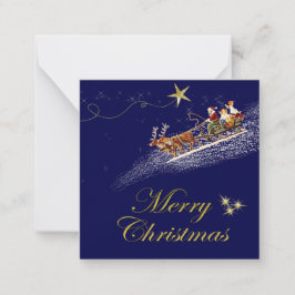 Carte de voeux mini noël merry christmas père noel anteckningskort