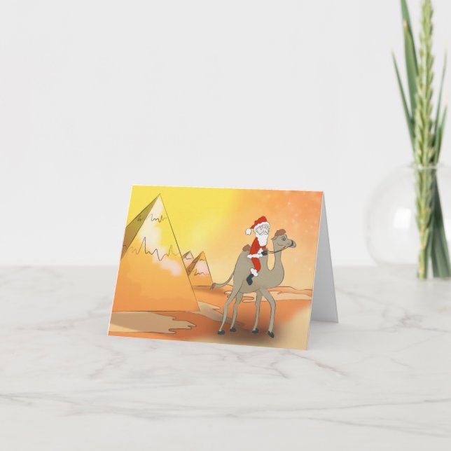 carte de voeux père Noël en Egypte Helgkort (Framsida)