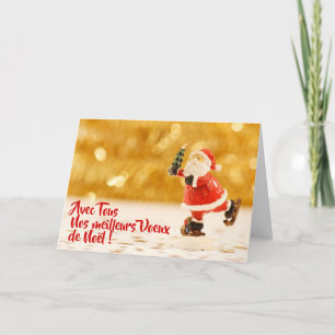 Carte de Voeux Père Noël patinant Helgkort