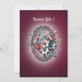 Carte de voeux simple, Magnolia framboise  Kort