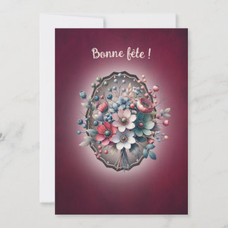 Carte de voeux simple, Magnolia framboise Kort