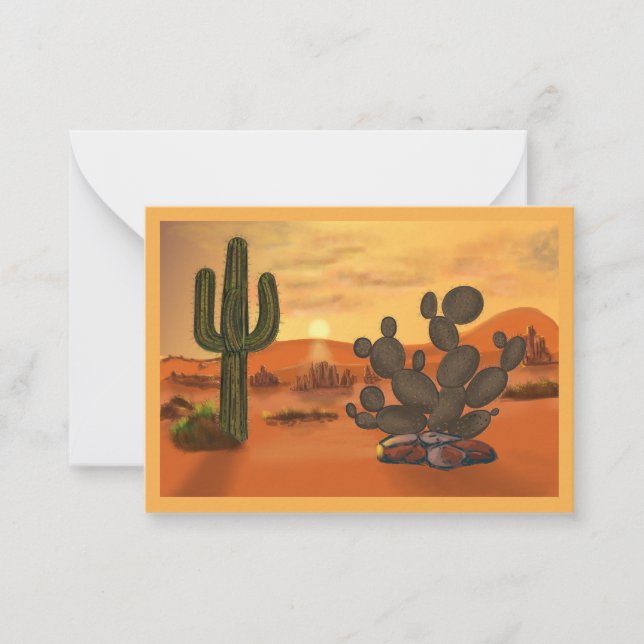 Carte décor désert et cactus. anteckningskort (Framsida)