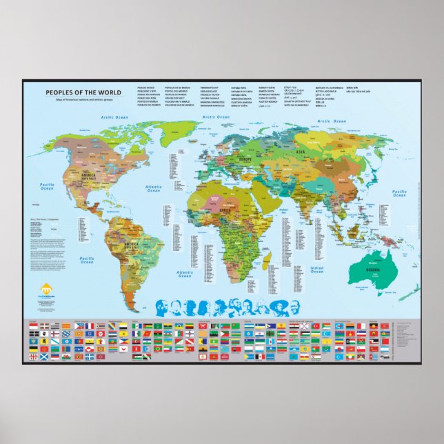 Carte des peuples du monde poster (Framsidan)