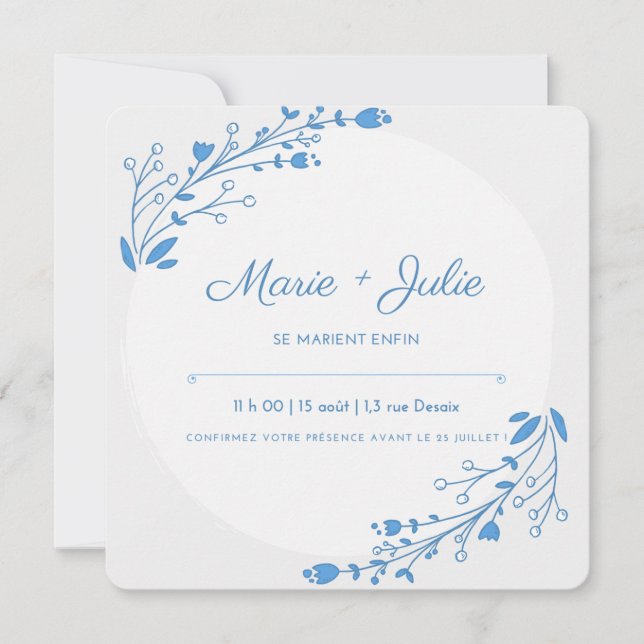 carte d'inbjudan pour mariage , fiançailles inbjudningar (Framsida)