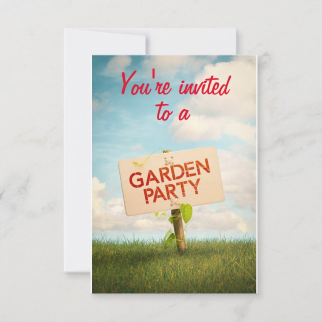 Carte d'invitation à une Garden Party Inbjudningar (Framsida)