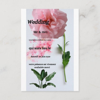 Carte d'invitation mariage tilläggskort