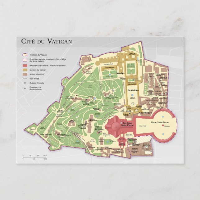 Carte du Cité du Vatican Diagramme Vykort (Framsida)