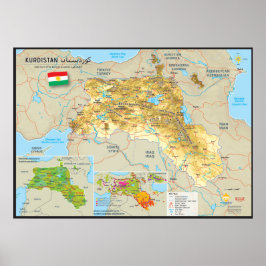 Carte du Kurdistan Poster
