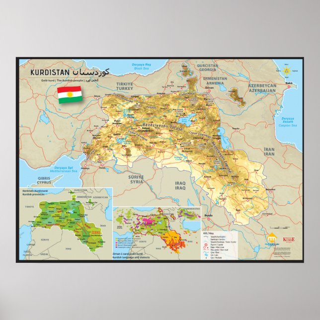 Carte du Kurdistan Poster (Framsidan)