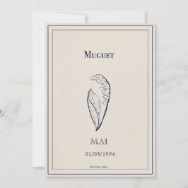 Carte fleur de naissance du mois de mai muguet julkort