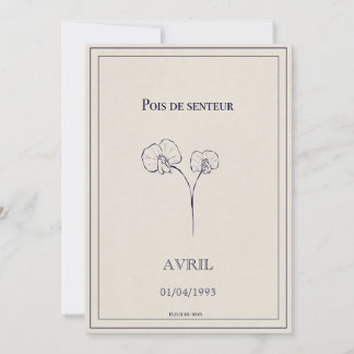 Carte fleur du mois de naissance avril  julkort
