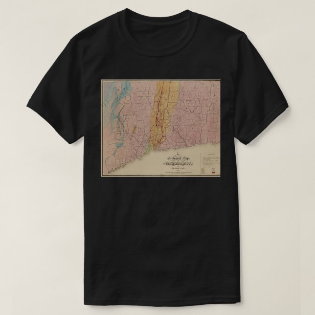 Carte gologique ancienne du Connecticut 1842-klass T Shirt (Design framsida)