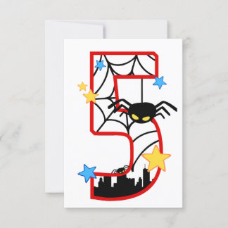 Carte invitation anniversaire 5 ans spider inbjudningar