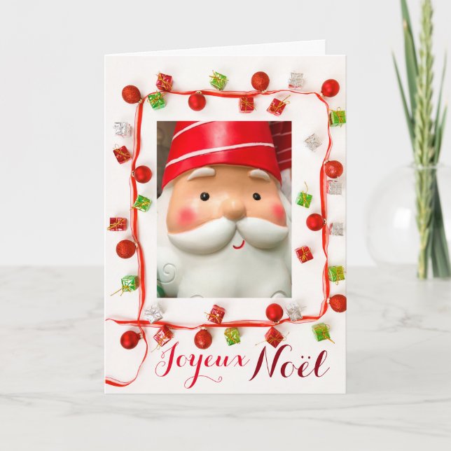 Carte Joyeux Noel anpassningsbar Guirlande Pere No Kort (Framsida)