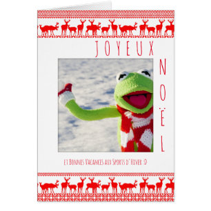 Carte Joyeux Noel boule neige ajouter votre-foto Hälsningskort