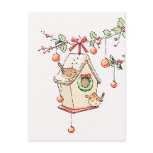 Carte Joyeux Noël, Robin Christmas card