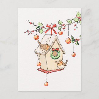 Carte Joyeux Noël, Robin Christmas card Vykort