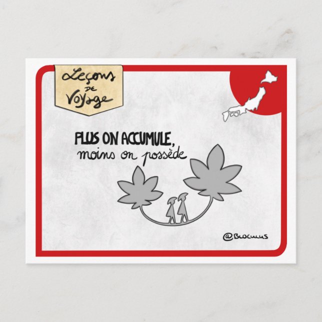 Carte Leçons de voyage : Minimalisme japonais Vykort (Framsida)