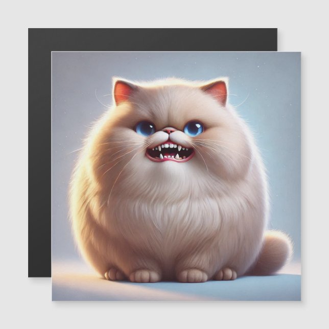 Carte magnétique chat souriant (Fram/baksida)