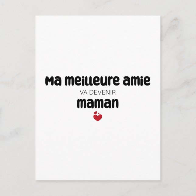 Carte ’Morsa meilleure amie va devenir maman’ Vykort (Framsida)