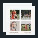 Carte Noël Joyeuses Fêtes Collage 4 foton Julkort<br><div class="desc">Un stil simple et élégant pour cette carte de voeu en français,  personnalisable avec vos foton Faves.</div>