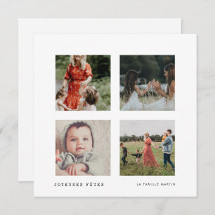 Carte Noël Joyeuses Fêtes Collage 4 foton Julkort