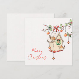 Carte Noël, Robin Chritsmas card Kort