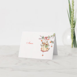 Carte Noël rouge gorge décoration de table Kort