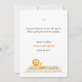 Carte Parrain / Marraine Lion mignon Inbjudningar