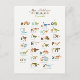 Carte Postale Abécédaire Dinosaures (Français) Vykort