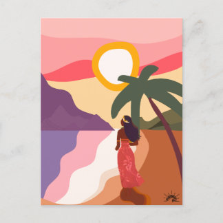 Carte Postale Art Tahiti Polynésie Vahiné Helg Vykort