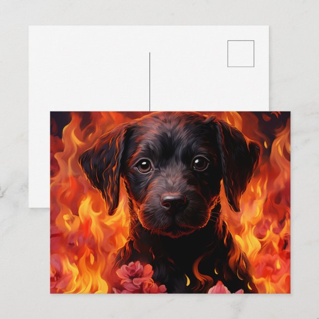 Carte Postale Canine Ardente" Vykort (Fram/baksida)