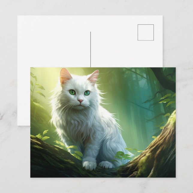 Carte postale Chat Foret 10 Vykort (Fram/baksida)