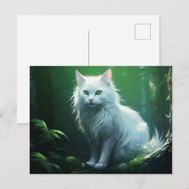 Carte postale Chat Foret 5 Vykort (Fram/baksida)