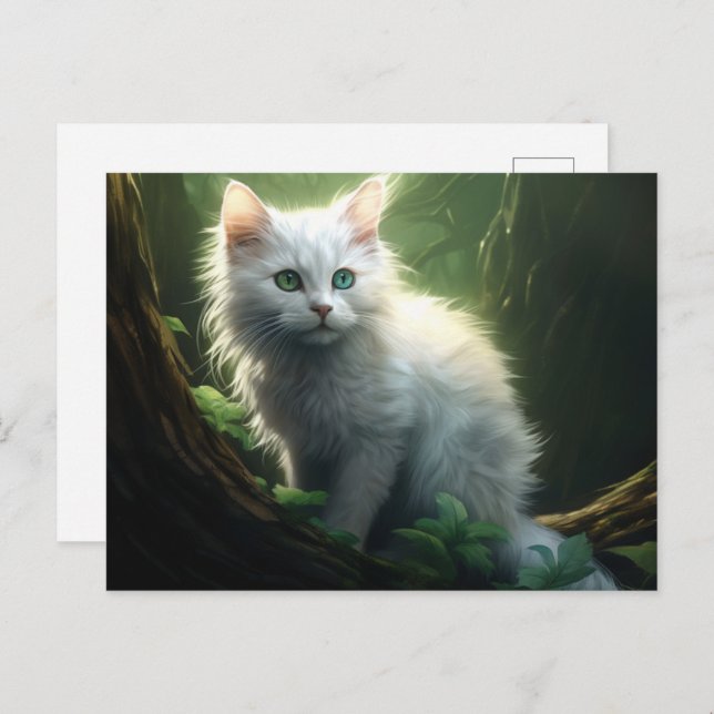 Carte postale Chat Foret 6 Vykort (Fram/baksida)