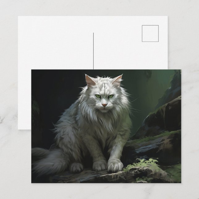 Carte postale Chat Foret Vykort (Fram/baksida)