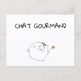 Carte Postale Chat Gourmand Vykort