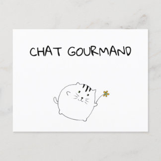 Carte Postale Chat Gourmand Vykort