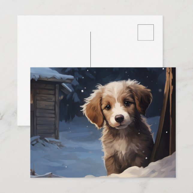 Carte postale Chien 1-9 Vykort (Fram/baksida)