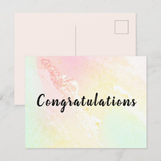 Carte postale Congratulations Aquarelle Pastel Vykort